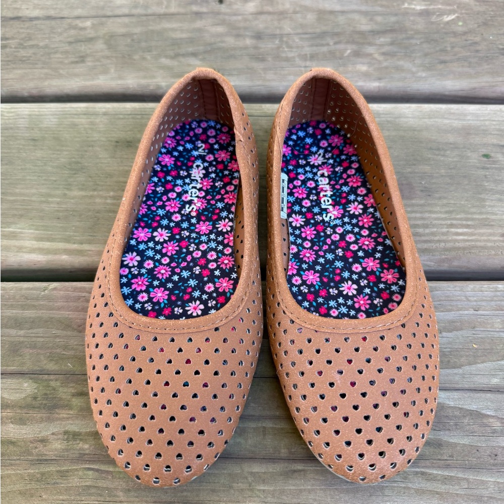 Carter's Tan Loafers with Floral Insole